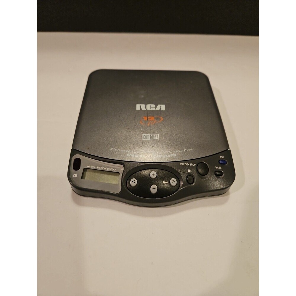 Vintage 90's RCA CD Player Portable Car Disc Player RP-2017A Working Gray 12 Esp